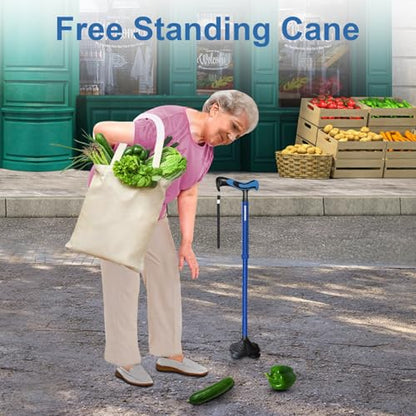 KingPavonini Walking Cane for Men Women Stability, Self Standing - color: Blue