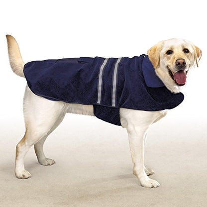 Casual Canine Fleece-Lined Reflective Dog Jacket for Safety, Blue - Medium - color: Navy, size: Medium