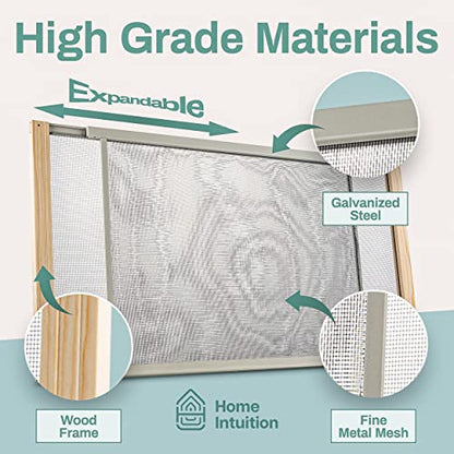 Home Intuition 2-Pack Adjustable Horizontal Window Screen 21-37 inches Wide, 7 Inch High, Bug and Mosquito Netting, Replacement WindowScreen for Kitchen Windows, RV Camper, Dorm Ventilation - size: 7" High x 21" - 37" Wide