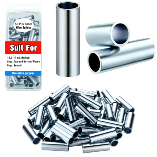 Blulu 50 Pack Barb Wire Crimpers Fence Wires Splice,1.2 Inch,Silver - color: Silver, size: 1.2 Inch