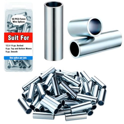 Blulu 50 Pack Barb Wire Crimpers Fence Wires Splice,1.2 Inch,Silver - color: Silver, size: 1.2 Inch