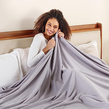 Berkshire Blanket Microfleece Twin Size Bed Blanket Chateau Gray,Lightweight Soft Breathable Plush Micro Fleece Blanket for Bed Couch Sofa,60x92 Inches - color: Chateau Gray, size: Twin/Twin XL
