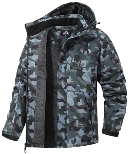 Men's Mountain Winter Coat - color: Army Green Camo, size: Small
