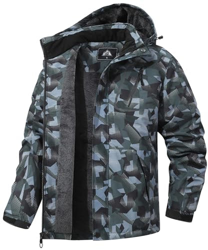 Men's Mountain Winter Coat - color: Army Green Camo, size: Small