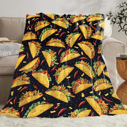 Taco Throw Blanket for Women Girls Taco Lovers Gifts 60"x50" - color: Taco, size: 60" x 50"
