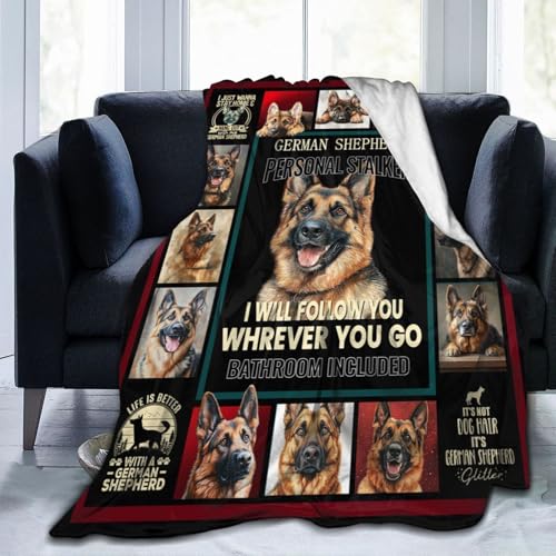 Dynova German Shepherd Blanket Cozy Plush Dog Lovers Gifts Throw Blankets Animal Fuzzy Flannel Fleece for Girls Boys Women Men 60"X50" - color: German Shepherd, size: 60"x50"