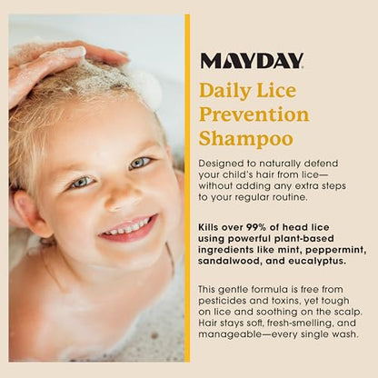 MAYDAY Daily Lice Prevention Shampoo, Non-Toxic, Sandalwood & Mint, 12oz - style: Daily Lice - Shampoo