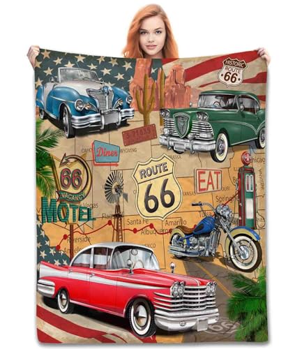 Route 66 Road Blanket, 30"x40" Inch - color: Man Cave-02, size: 30x40 inch