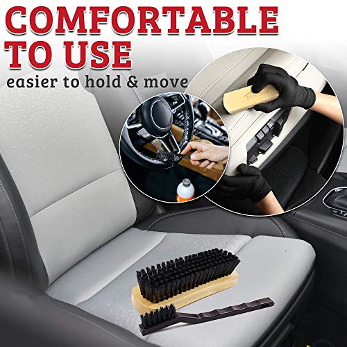 TAKAVU Leather & Upholstery Cleaning Brush Set (Black) - color: Black