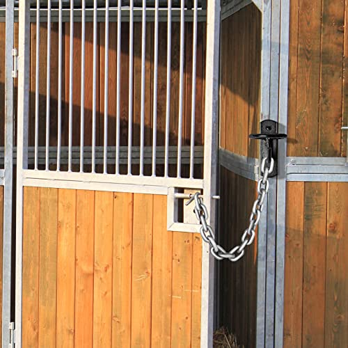 Dunzy 6 Pcs Bucket Hooks for Horses Bucket Hangers Holder Metal, Black - color: Black