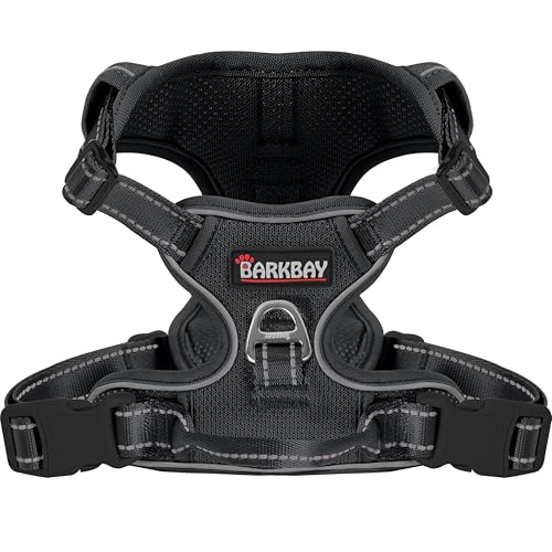 BARKBAY Dog Harness for Small Sized Dog No Pull Mesh 2 Clips Dog Vest - color: Black-Mesh, size: X-Small
