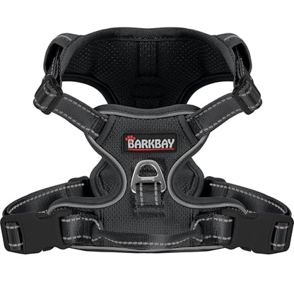 BARKBAY Dog Harness for Small Sized Dog No Pull Mesh 2 Clips Dog Vest - color: Black-Mesh, size: X-Small