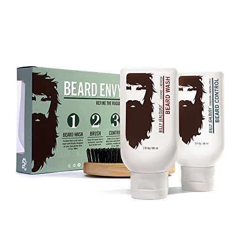 Billy Jealousy Beard Envy Facial Hair Refining Kit with Beard Wash Facial Hair Control and Boar Bristle Brush for Clean, Hydrated, Soft, Tamed Unruly Mane - style: Original