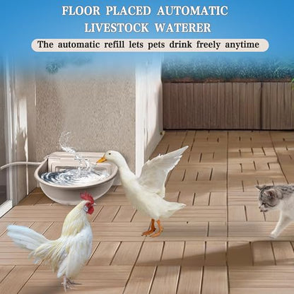 Automatic Dog Water Dispenser with Drain Hole & Drain Valve, Stainless Steel Auto Dog Water Bowl with 2 Float Valves, Hose Quick Connect Fitting, for Livestock, Chicken, Horse (3 Gallons) - size: 3 Gallons