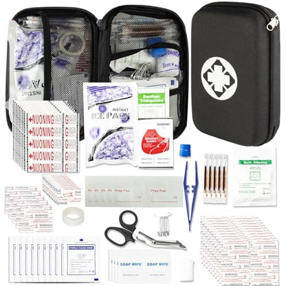 277Pcs First-Aid Kit Emergency-Kit Home-Car - First Aid Kits Emergency Kit Home Essentials for Dorm Room First-Aid Kit Emergency Necessities for Boat Hiking Skating, Black YIDERBO - color: Black