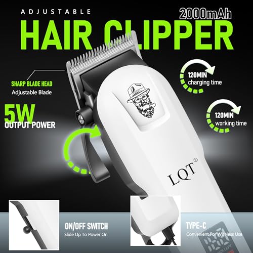 Men's Professional Hair Clipper & Beard Trimmer Kit, 7-in-1 All-in-One Grooming Set with Electric Shaver, Ceramic T-Blade, Nose Trimmer & Ear Hair Remover for Barbers and Home Use (3) - color: B6