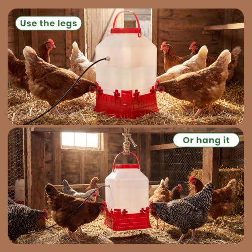 HIRALIY 2.6 Gal Automatic Chicken Waterer with Nipple Drinker