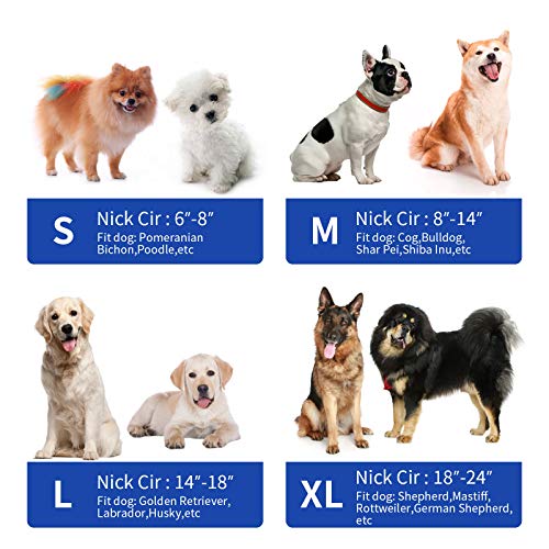 MCHY Inflatable Dog Cone,Adjustable Recovery Collar for Dogs After Surgery,Prevent from Biting & Scratching,Not Block Vision (Blue, M-Neck 10''- 14'') - color: Blue, size: M-Neck 10"- 14"