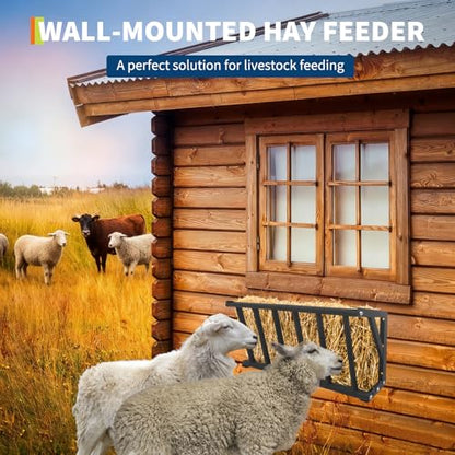 Hay Feeder for Horses, 27 Inch Long Wall Mounted Hay Rack - size: 27 inch