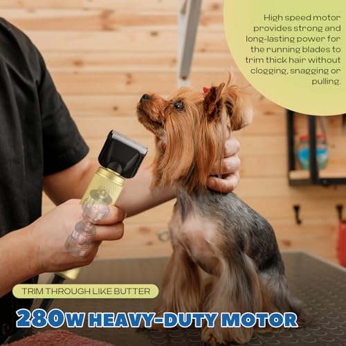 Pet Grooming Clipper 280W, with 2000-6000RPM Stepless Speed Control | 10ft Power Cord, Low Noise< 50db, Dog Trimmer Kit for Thick Heavy Coats with Extra Detachable Blade