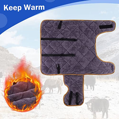 2pcs All-Weather Calf Blanket with Fleece Lining & Windproof Shell - Versatile Goat Blankets for Winter and Durable Sheep Blanket with Full Belly Coverage (Plucked Blue 2pcs) - color: Plucked Blue