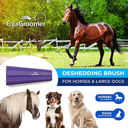 EquiGroomer 8-Inch Deshedding Brush for Dogs & Horses, Purple - color: Purple