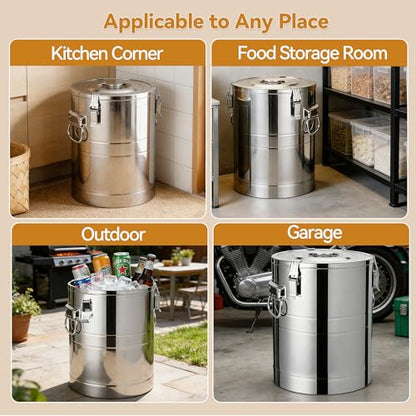 Newget 45 lb Stainless Steel Dog Food Storage Container with Scoop - size: 45 lb