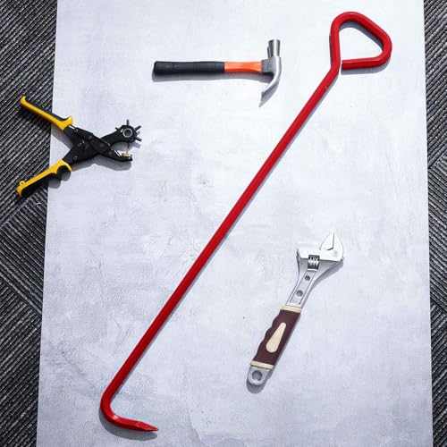 Therwen 1 Pcs Manhole Cover Hook 36 Inch with 5/8" Hex Alloy Steel Rigid Heavy Duty Manhole Cover Lifter with Inline Handle for Lid Puller Moving(Red) - color: Red, size: 36 Inch