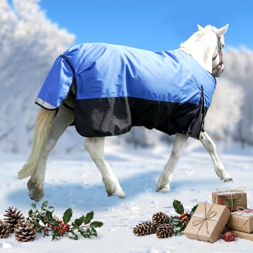 36” Winter Horse Blanket, 1200D Waterproof Poly Horse Turnout Blanket, Durable Tear-Resistant Thick Horse Blanket with Snuggit 220G Filling, Breathable Warmth Turnout Blankets for Horse - size: 36“