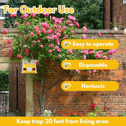Disposable Wasp Traps Outdoor Hanging 4 Pack - size: 4 Pack