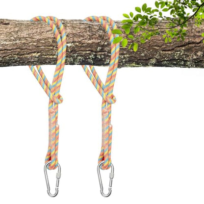 12mm Tree Swing Ropes with Locking Carabiners, 2 Pack-5FT,Rainbow - color: Rainbow, size: 60''(5FT)-2 Pack