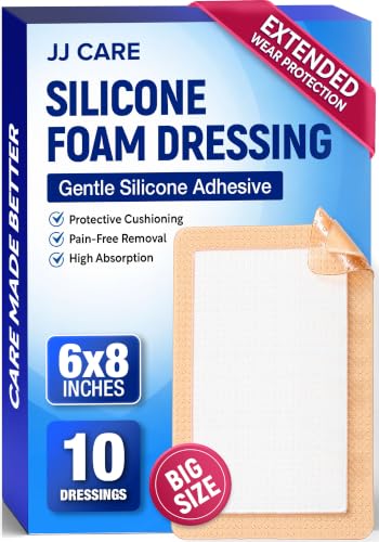 10Pcs Silicone Foam Dressing | 6x8 Bed Sore Bandages | Wound Care FSA&HSA - size: 6x8 10ct