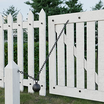 Renovators Supply Manufacturing Black Cast Iron Cannonball Weight Automatic Gate Closer with 5 Ft. Long Galvanized Chain Pack of 2 - color: Black Cannonball, size: Pack of 2