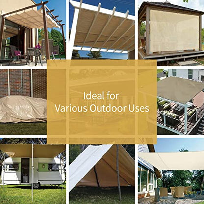 GUARD SHIELD Beige Tarp Heavy Duty Waterproof 20x20 Feet Outdoor Poly Tarps Cover Square Thick UV Resistant Canopy Tarpaulin with Grommets 10mil - color: Beige/Khaki, size: 20x20