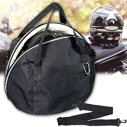 Helmet Bag,Motorcycle Helmet Storage Bag,Lightweight Soft Fleece Lining Water-resistant 1680D Oxford with Strap, Reflective Strip (Black)