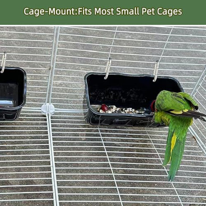Hanging Chicken Feeders,Duck Feeder Waterer,Small Feed Trough 1.3 Quart 2 Pack,Hanging Fence Feed Trough for Poultry,Black - color: Black, size: 1.3 Quart (2 Pack)