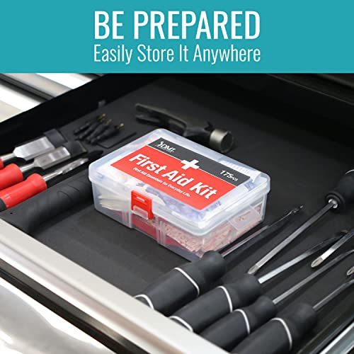 DMI 175-Piece First Aid Kit for Minor Injuries, Cuts and Scrapes, All-Purpose, Portable and Convenient, Includes Bandages, Injury Treatment, Dressings, and Instruments, HSA & FSA Eligible - size: 175 Piece