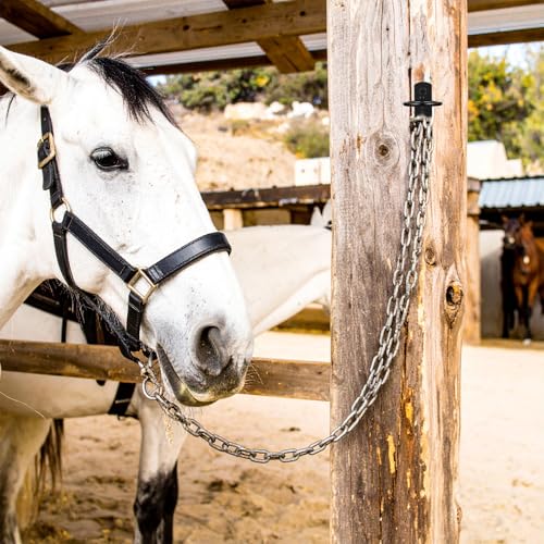 8 Pcs Bucket Hooks for Horses Metal Equestrian Water Bucket Hook Hangers Horse Stalls Feed Barn Farmhouse Supplies (Black)