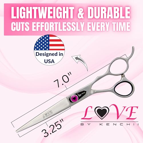 Kenchii Love Dog Grooming Shears, 7in Straight - size: 7.0" Straight
