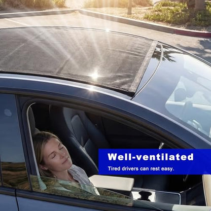 Car Sunroof Sunshade, 25.6"×39.4" Magnetic Car Roof Mesh Screen Blocks UV Rays & Heat, Breathable Sunroof Shade Protection Cover for Vehicle Camping Overnight Sleeping - color: Sunroof, 1 PCS