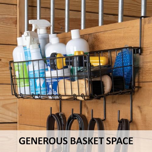 EASY-UP 24" Collapsible Basket and Tack Rack | The Ultimate Tack Room Organizer for Every Equestrian | Color Black