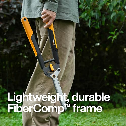 Fiskars 25" DualAction Hedge Shears, 2-in-1 Fast or Powerful Trimming | Cuts Through Thin & Thick Branches of Hedges & Shrubs, Low Friction Coated Blades for Smoother Cuts, SoftGrip Handles - style: 25" 2-in-1