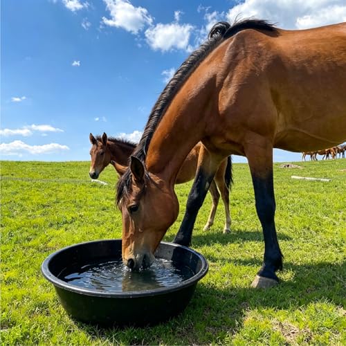 3 Pack Rubber Feed Pan,Heavy Duty Horse Water Bowl for Livestock
