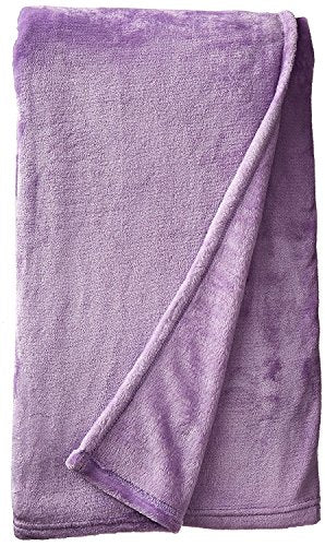Elegant Comfort Micro-Fleece Ultra Plush Luxury Solid Blanket, King, Lilac - color: Lilac, size: King/Cal King