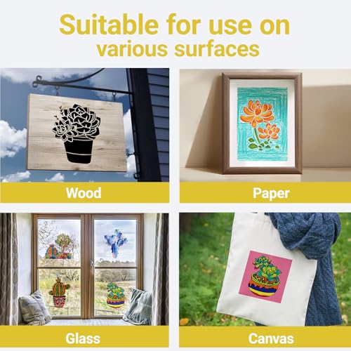 25 Pcs Cactus Stencils for Painting, Succulent Planter Designs 6 Inch - color: Cactus