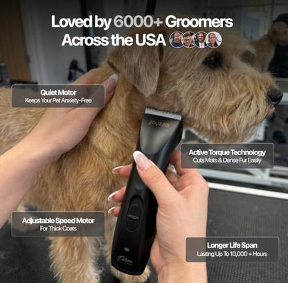 Falcon 2 Speed Cordless Dog Clippers - Professional Grooming, Black - color: Falcon Black