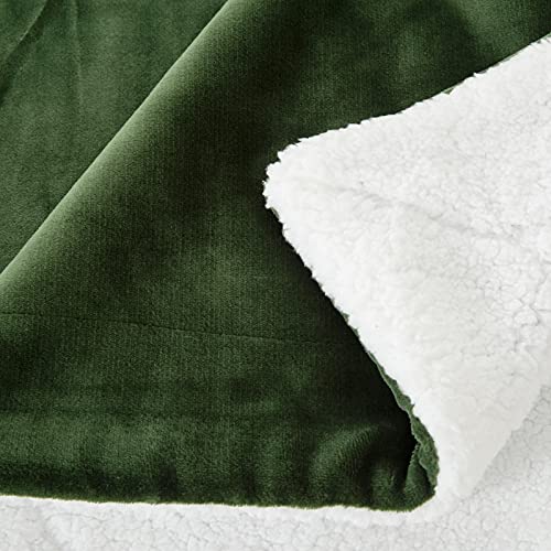 SOCHOW Sherpa Fleece Throw Blanket, Olive Green, 50x60 inches - color: Olive Green, size: 50"×60"