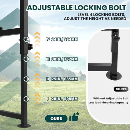 Goat Milking Stand for Hoof Trimming - Durable 47 x 23 Inch Metal Livestock Stanchion, Comfortable Head Lock and Nose Cup, Height Adjustable 21" to 33" for Homesteads, Small Farms, Sheep, Calves