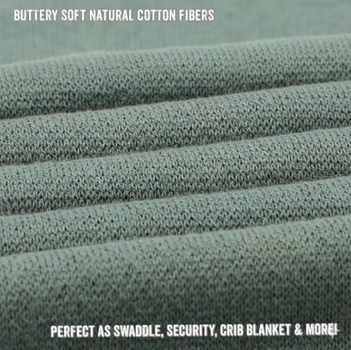 Knit Baby Swaddle Blanket - 100% Cotton Soft Cozy Receiving Swaddle Stroller Blanket for Shower Gift Registry for Newborns, Infants, Toddlers (Sheep - Pasture Green) - color: 02 - Sheep - Pasture Green