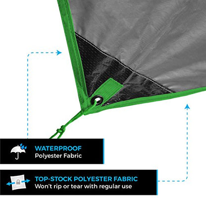 Bear Butt Hammock Rain Fly & Camping Tarp - 11 x 9 ft Ultralight Waterproof Tarp for Hammock & Tent Camping - Easy to Set Up - color: Green